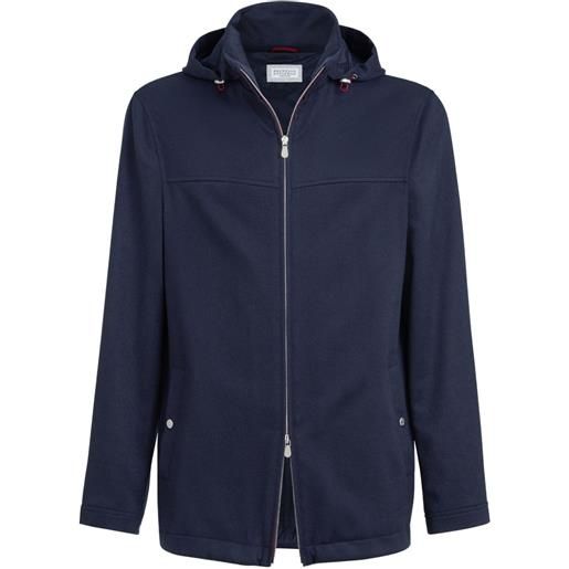 Brunello Cucinelli giacca con cappuccio - blu