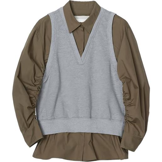 3.1 Phillip Lim top smanicato con scollo a v - grigio