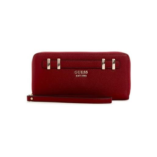 GUESS portafoglio gregoria slg large zip around wallet red rosso scuro