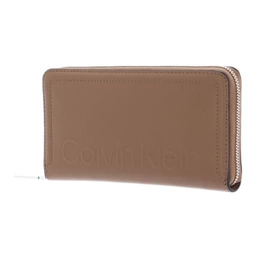 Calvin Klein minimal hardware zip around wallet l safari canvas