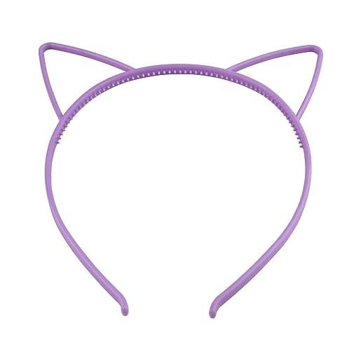 Blausky 6 fasce per capelli con orecchie di gatto, in plastica con denti, sottili, antiscivolo, per feste, balli di fine anno, colore: viola