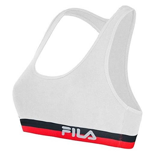 Fila fu6048 sports bra reggiseno donna, bianco, m