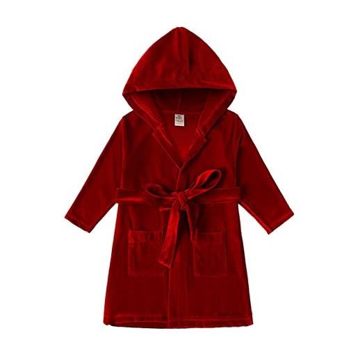 Generisch bambino ragazza manica lunga vestaglia natale accappatoio velluto camicia da notte abbigliamento casual per bambini vestiti bambini pigiama bambina, e, 8-9 anni