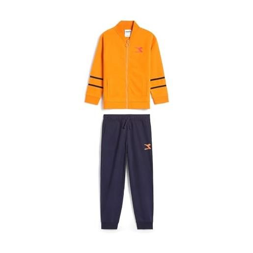 Diadora ju. Tracksuit fz rainbow fregio tuta completo bambina unisex 102.178270 taglia xs colore principale persimmon orange