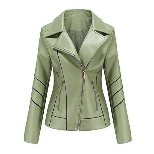 KHIRVWL giacca di pelle donna corta elegante giacca similpelle donna giubbino giacche ecopelle giacca biker jacket faux leather jacket giacca bikers finta pelle sintetica coat giacca con cerniera