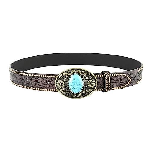 Cintura Uomo di vera Pelle Marrone Western da Cowboy Sioux Cinta Donna