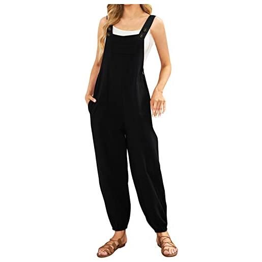 Generisch tuta da lavoro da donna, colore nero, bianco, tuta leggera, nero , m