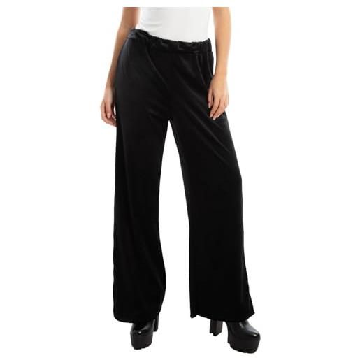 Toocool pantaloni donna palazzo ciniglia velluto elastici eleganti vi-5250 [beige, s/l]