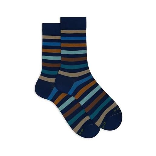 Gallo calze corte uomo cotone righe pari blu