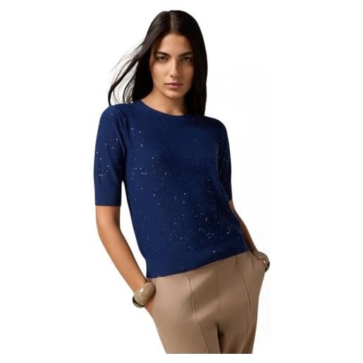 Oltre: maglia misto viscosa con paillettes blu. M stagione autunno inverno 2025