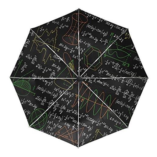 Sawhonn formula matematica arte chimica ombrello automatico pieghevole portatile ombrelli antivento da viaggio per uomini donn