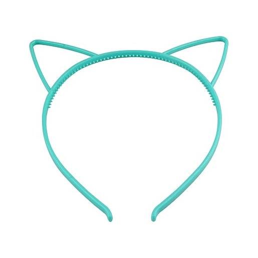 Blausky 6 fasce per capelli con orecchie di gatto, in plastica con denti, sottili, antiscivolo, per feste, balli di fine anno, colore verde chiaro