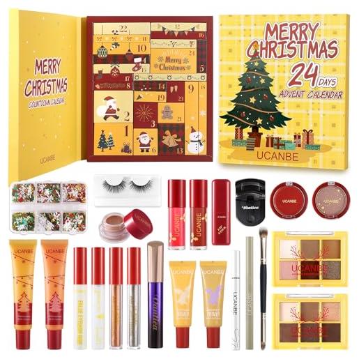 UCANBE calendario avvento make up 2025, 24 giorni calendario dell'avvento beauty bambina donna, casella sorpresa per un natale diverso