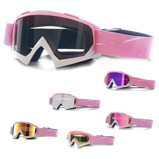 DONGZQAN occhiali da sci da donna rosa