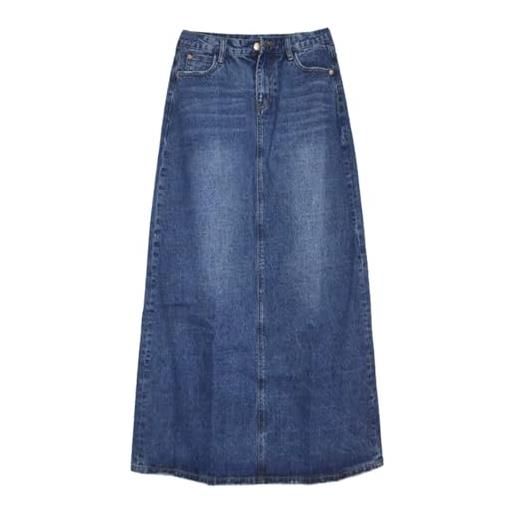ZISTRCBAO gonna a trapezio da donna gonna lunga in denim lunga fino alla caviglia - gonne jeans taglie forti da donna, gonna maxi casual in denim elasticizzato blu primaverile, blu, l