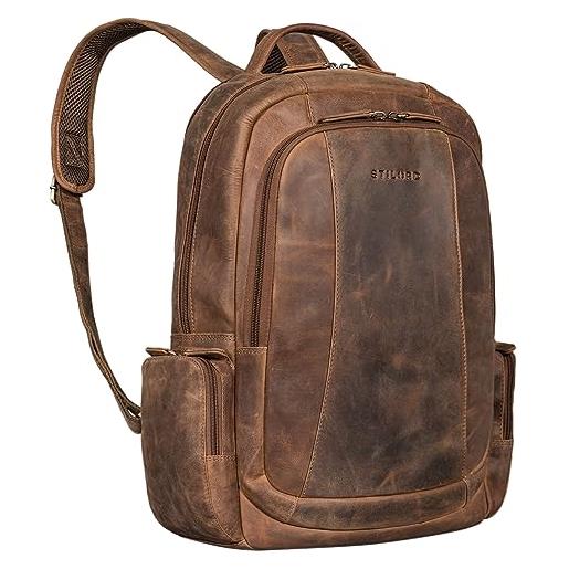 STILORD Allegra Zaino In Vera Pelle Donna 2 In 1 - Borsa A Tracolla E Zaino Vintage, Scamosciata, Capiente Per Documenti A5, Colore Marrone