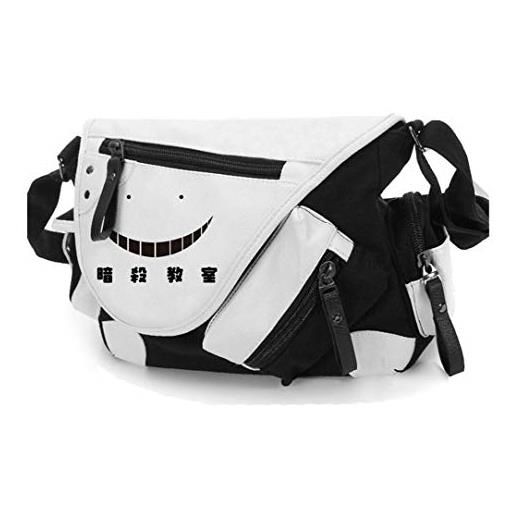 WANHONGYUE assassination classroom anime borsa a tracolla borse a spalla sacchetto del messaggero borsa messenger sacchetto di tela/nero