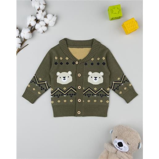 Prénatal cardigan bimbo verde ricami