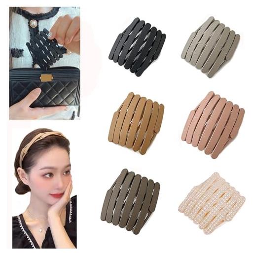 RUIENGCOMM 6 fasce per capelli pieghevoli portatili da viaggio pieghevoli per donne e ragazze