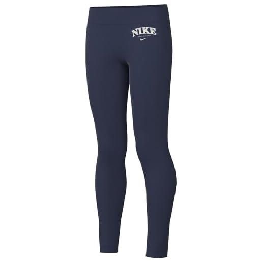 Nike leggings a vita alta sportswear favorites - ragazzi e ragazze, midnight navy, fd0889-410, l