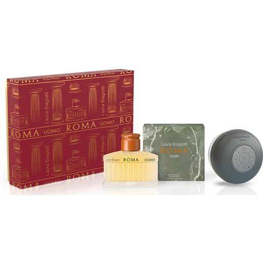 Laura biagiotti roma uomo 2 pz eau de toilette spray 125ml + speaker cofanetto