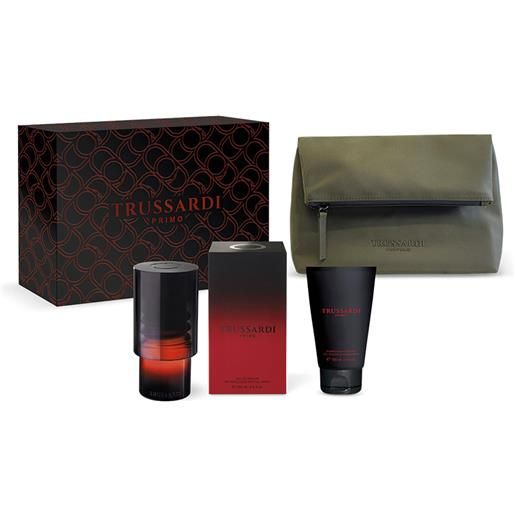 Trussardi primo 3 pz eau de parfum spray 100 ml + shampoo 100 ml + beauty cofanetto