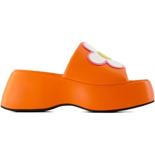 Carel Paris mules flower con plateau - arancione