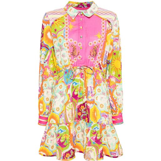 NEVER FULLY DRESSED chemisier con stampa mosaic savannah - rosa