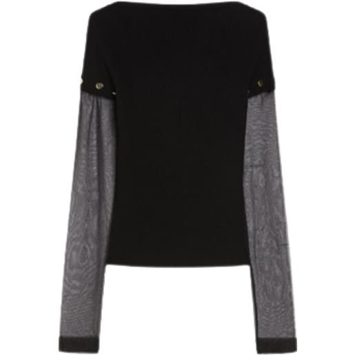 Sportmax  maglia alcide in viscosa stretch con maniche rimovibili