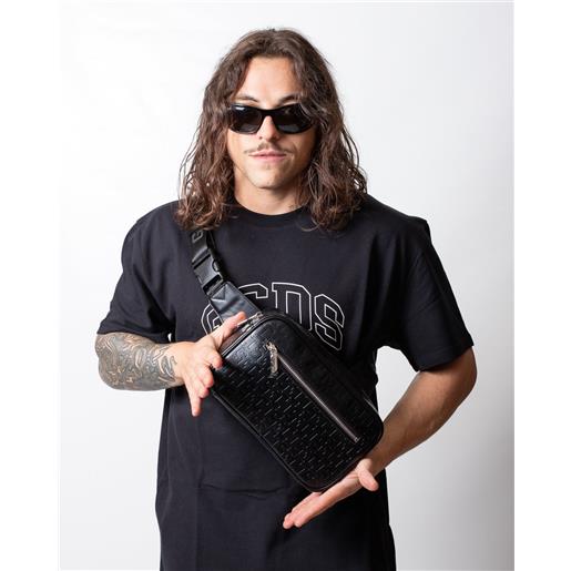 GCDS tracolla GCDS in pelle con logo all-over