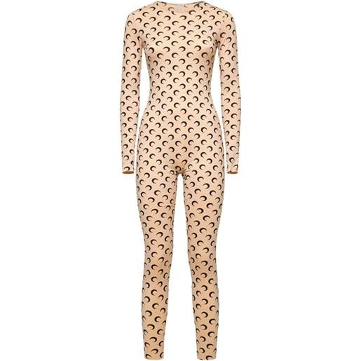 Marine Serre tuta intera a maniche lunghe con stampa luna - toni neutri