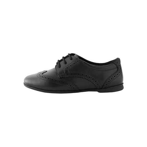NEXT ragazza scarpe brogue per la scuola in pelle stringate - pianta stretta (e) matt black