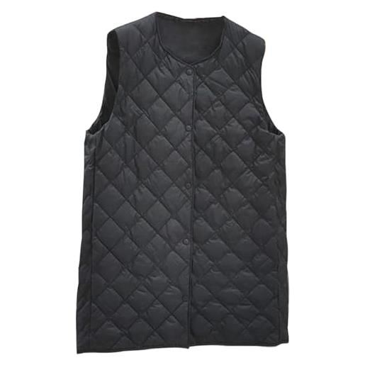Generico gilet piumino donna 100 grammi trapuntato piumino invernale giubbotto termica smanicato cappotto senza maniche elegante piumino lunga giacca impermeabile antivento donna nuova offerta