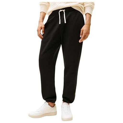 Tommy Hilfiger uomo pantaloni da jogging essential fleece con coulisse, nero (black), s