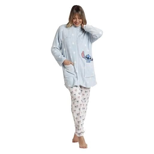 Disney vestaglia da donna a maniche lunghe ohana, blu, m