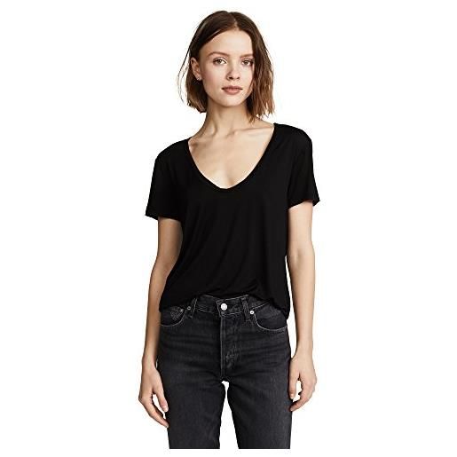 Splendid women's scoop neck short sleeve t-shirt camicia, nero, m donna