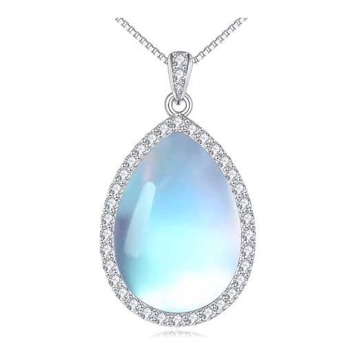 Collana Donna Con Nodo Celtico E Pietra Di Luna, In Argento Sterling 925, Gioiello Eterno Significativo, Regalo Con Scatola E Panno