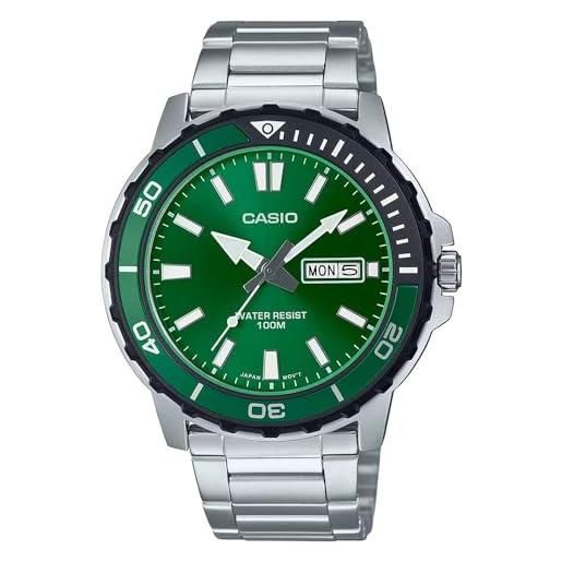 Casio Collection - Orologio da polso da uomo al quarzo Casual bracciale e cassa in Acciaio INOX di colore Grigio display analogico grigio - MTD-130D-7A