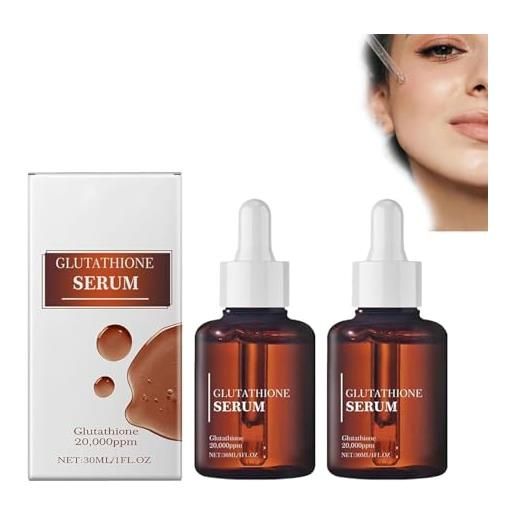 Generic glutathione serum with 20,000ppm glutathione, glutathione essence, niacinamide and hyaluronic acid, improve skin elasticity (30ml, 2 pcs)