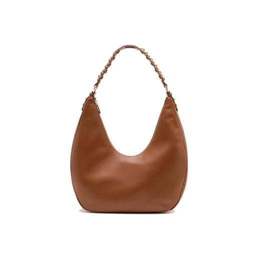 Liu jo borsa hobo in pelle sintetica, marrone cognac, con cinturino a catena intrecciata, stile casual