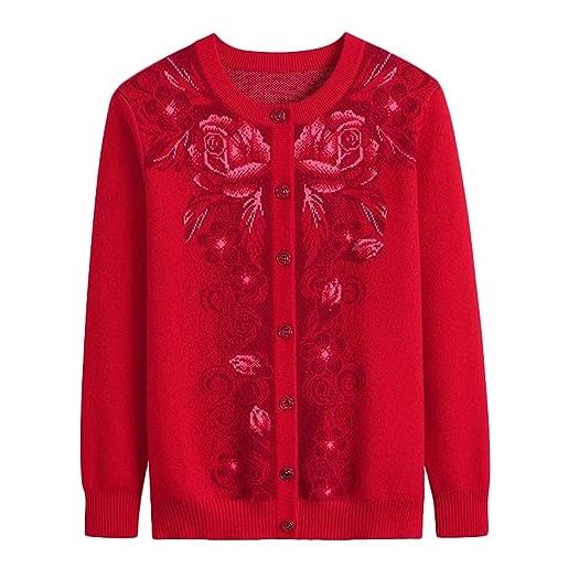 ZMNKH donna cardigan lavorato a maglia stile classico cardigans girocollo bottone jumper, 95% cashmere