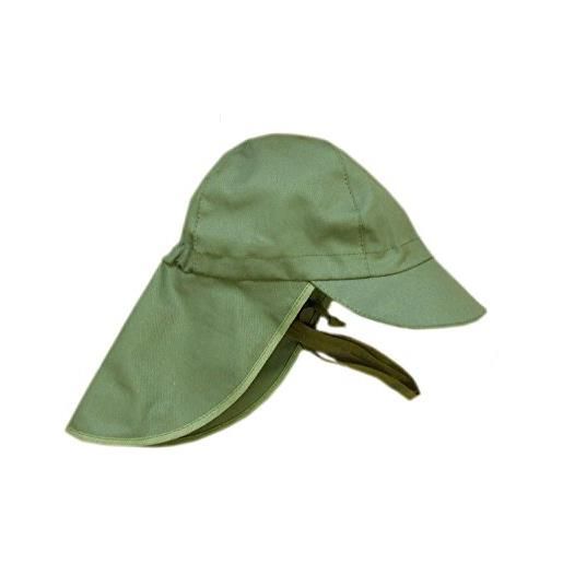 Pickapooh - cappello estivo con protezione uv 80 panama, per bambini e bambina, 100% cotone biologico, colore: blu legionario rosso kaki oliva 54 cm