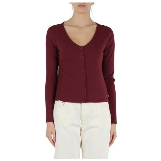 Levi's maglietta a maniche lunghe da donna muse, borgogna, l