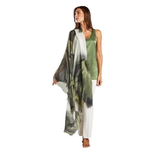 AMA PURE, stola in cashmere 100% puro ultraleggera modello roses, scialle donna con stampa digitale artigianale, made in italy, accessorio di lusso, foulard cashmere pregiato, estiva leggera