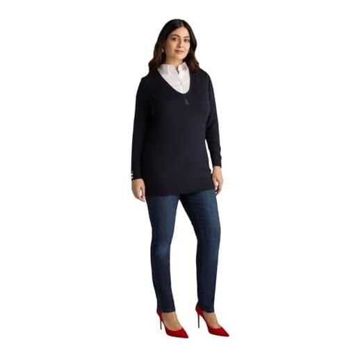 FIORELLA RUBINO: jeggings lavaggio dark blue curvy size blu stagione primavera estate 2025. 