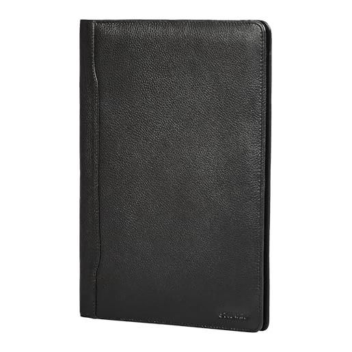 STILORD 'kaden' cartella portadocumenti a4 in pelle carpetta porta documenti vera pelle grande borsa da conferenza per lavoro meeting ufficio con portapenne e porta carte, colore: nero