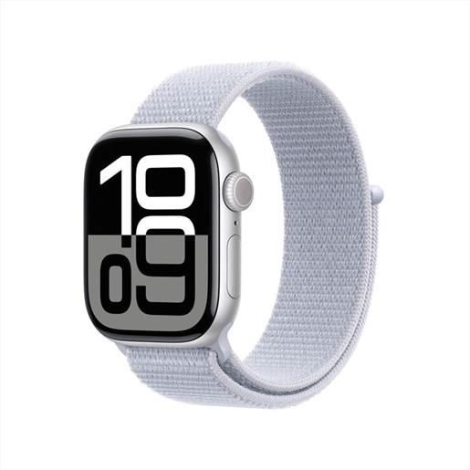 Apple - watch series 10 gps 42mm alluminio-argento - sport loop blu cloud
