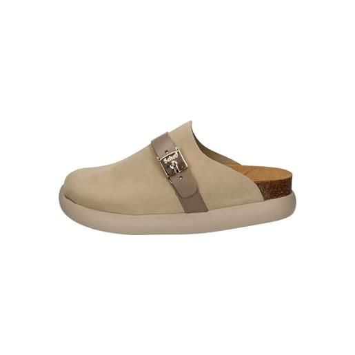 Scholl sabot ivy in pelle scamosciata suola eva e sughero non definito camel