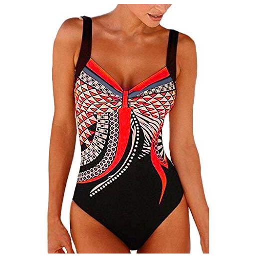HEONSATI costume contenitivo intero costume interi mare push up costumi da bagno contenitivo pancia beachwear modellante bikini imbottito curvy taglie forti swimsuit elegante spiaggia sportivo