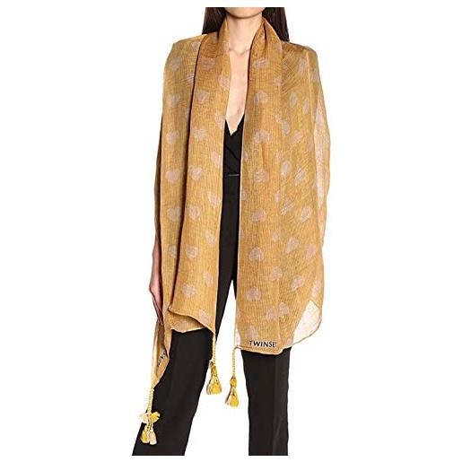 TWIN SET ACC twinset sciarpa large in tessuto a cuori con logo